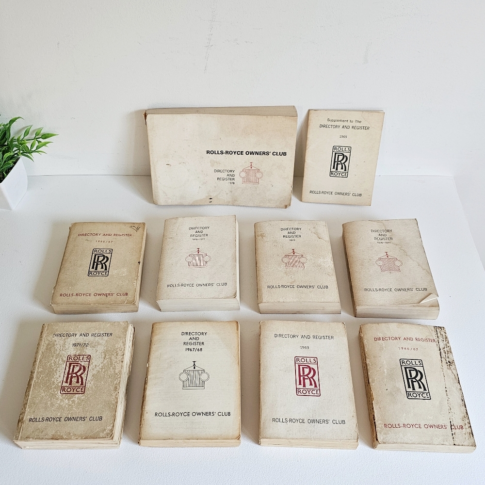 Vintage Rolls-Royce Owners' Club Book Set | Directory and Register 1966–1978